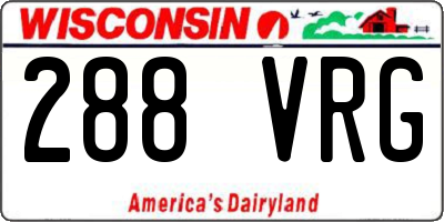 WI license plate 288VRG