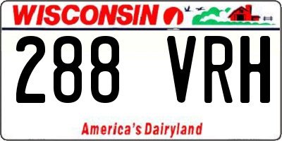 WI license plate 288VRH