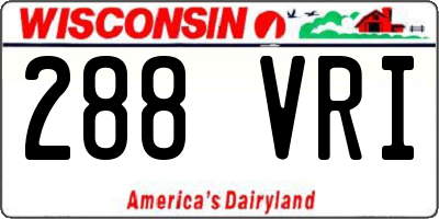 WI license plate 288VRI