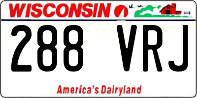WI license plate 288VRJ