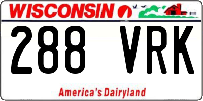 WI license plate 288VRK