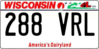WI license plate 288VRL