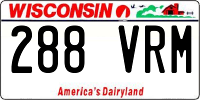 WI license plate 288VRM