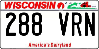 WI license plate 288VRN