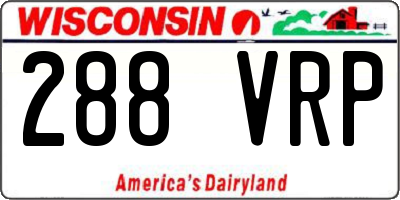 WI license plate 288VRP
