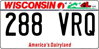 WI license plate 288VRQ