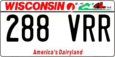 WI license plate 288VRR