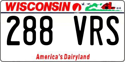 WI license plate 288VRS