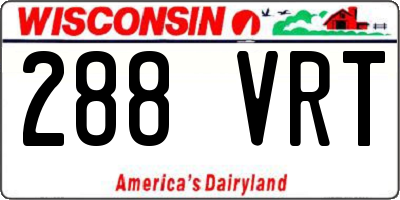 WI license plate 288VRT