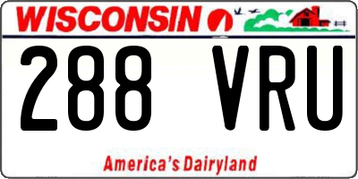 WI license plate 288VRU
