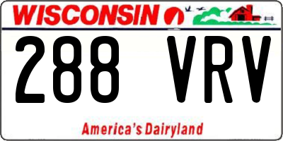 WI license plate 288VRV