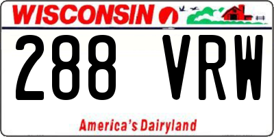 WI license plate 288VRW