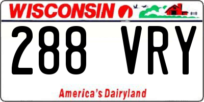 WI license plate 288VRY
