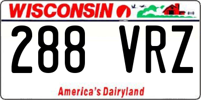 WI license plate 288VRZ