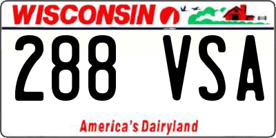 WI license plate 288VSA