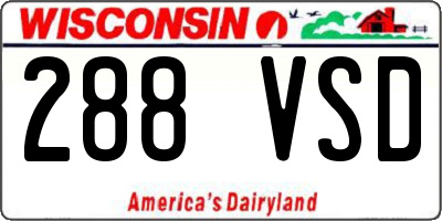 WI license plate 288VSD