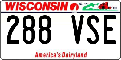 WI license plate 288VSE