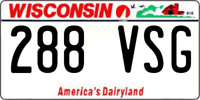 WI license plate 288VSG