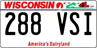 WI license plate 288VSI
