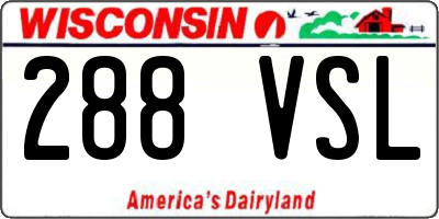 WI license plate 288VSL