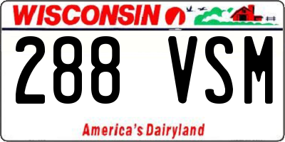 WI license plate 288VSM