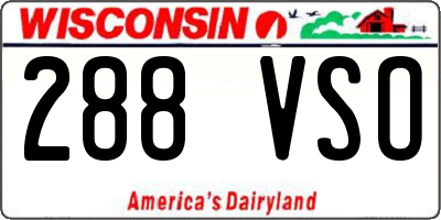 WI license plate 288VSO