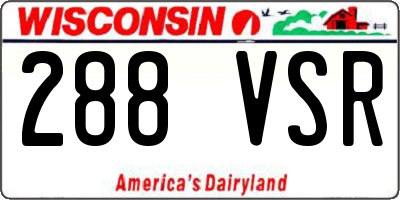 WI license plate 288VSR