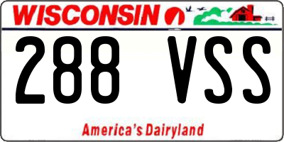 WI license plate 288VSS