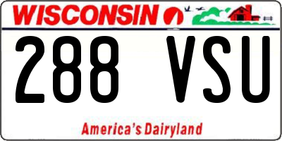 WI license plate 288VSU