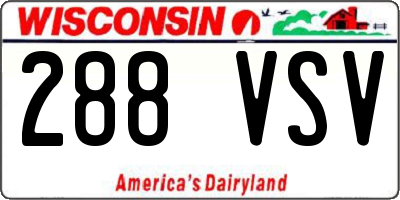 WI license plate 288VSV