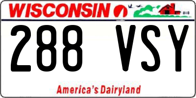WI license plate 288VSY