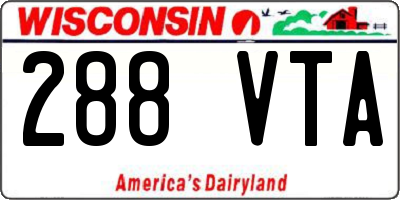 WI license plate 288VTA