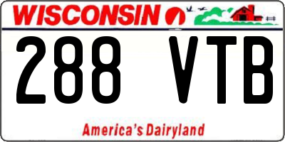 WI license plate 288VTB