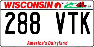 WI license plate 288VTK