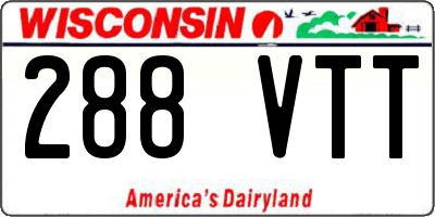 WI license plate 288VTT