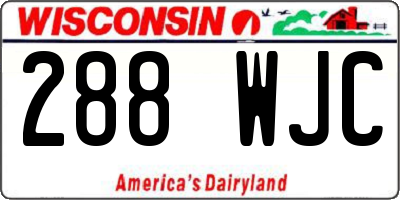 WI license plate 288WJC