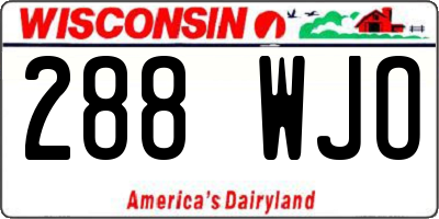 WI license plate 288WJO