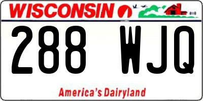 WI license plate 288WJQ