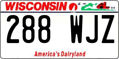 WI license plate 288WJZ