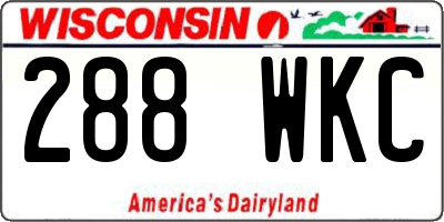 WI license plate 288WKC