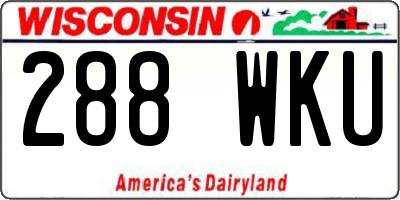 WI license plate 288WKU