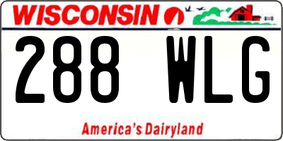 WI license plate 288WLG