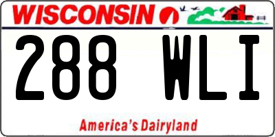 WI license plate 288WLI