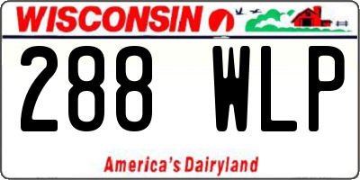 WI license plate 288WLP