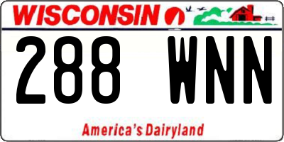 WI license plate 288WNN