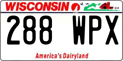 WI license plate 288WPX