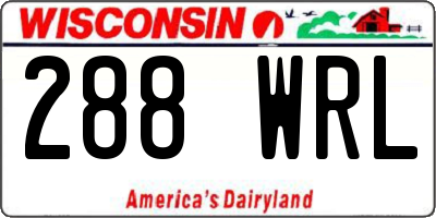 WI license plate 288WRL