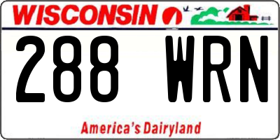 WI license plate 288WRN