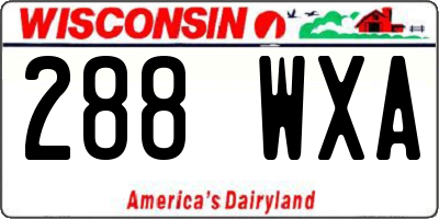 WI license plate 288WXA
