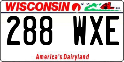 WI license plate 288WXE